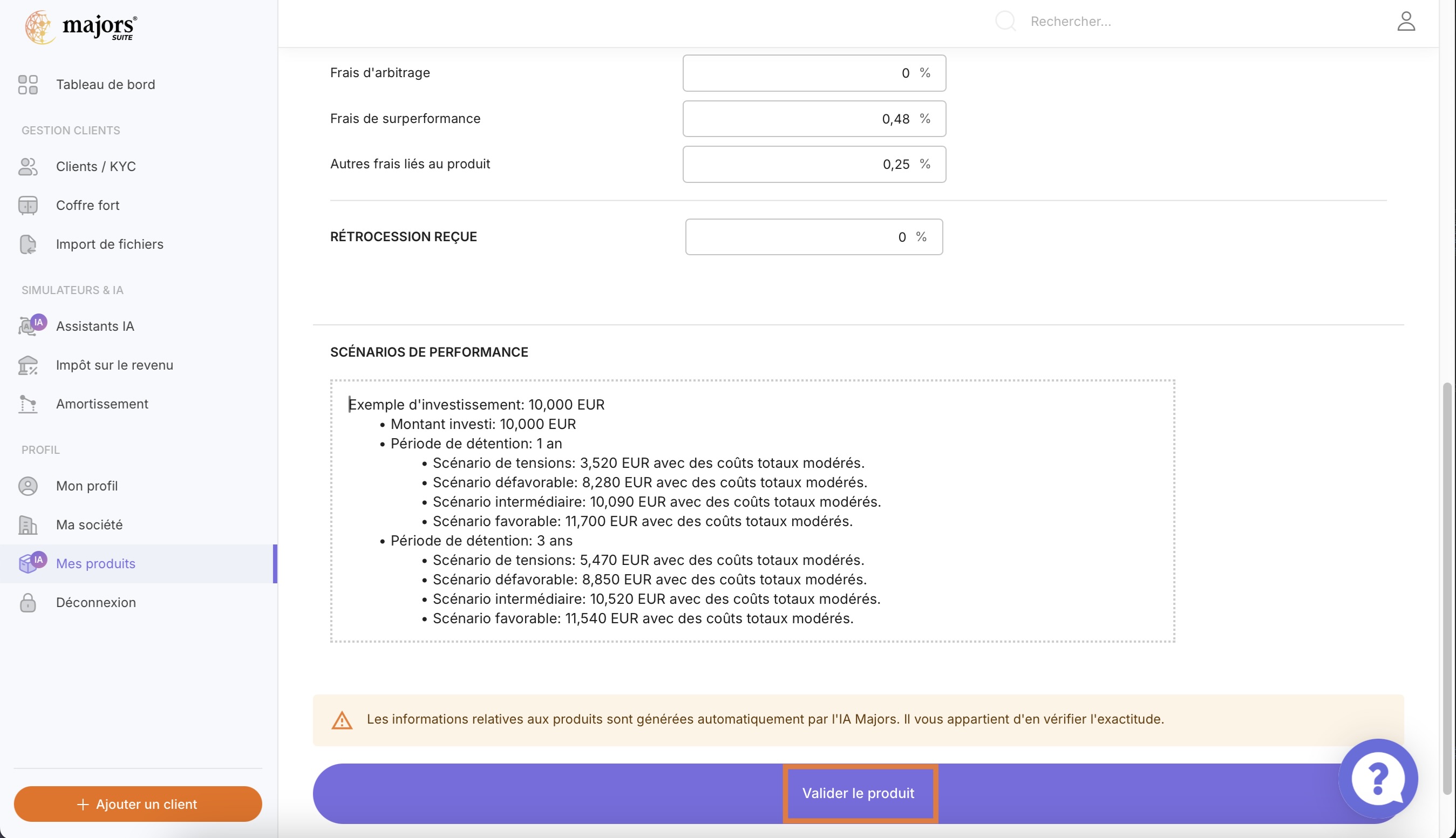 Vérifiez les informations