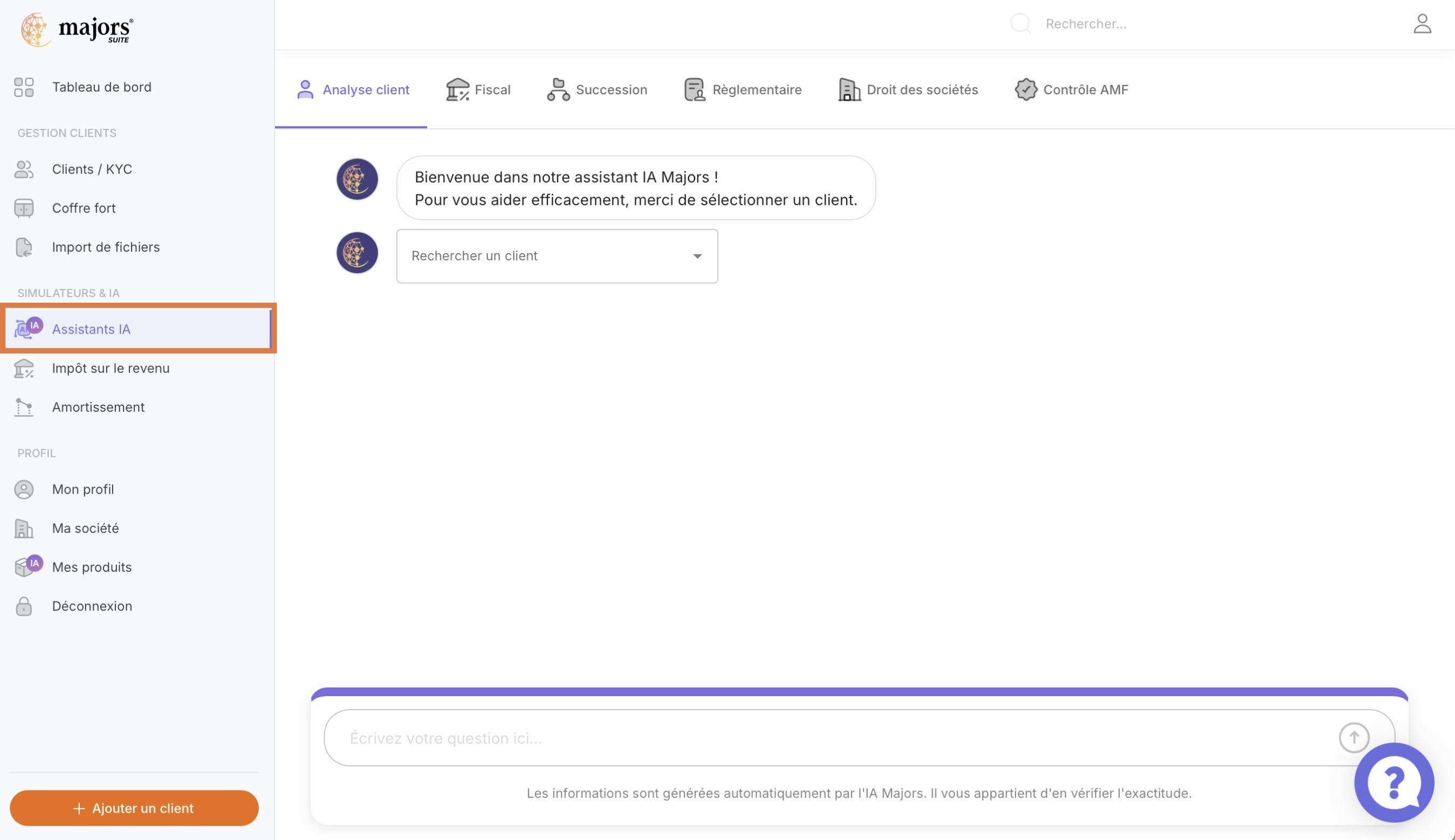 Accédez à la page Assistants IA