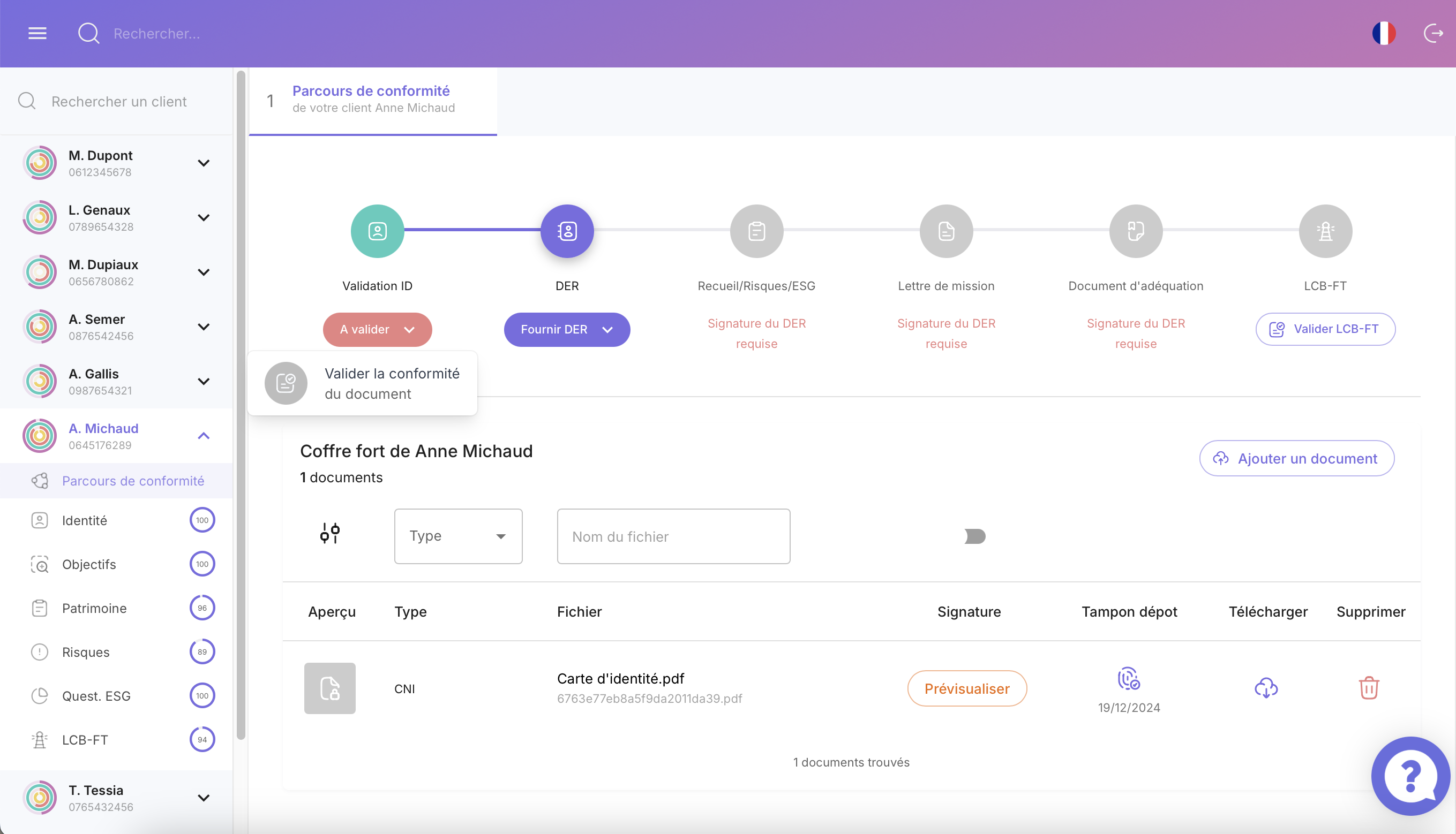 Validez l’identification du client