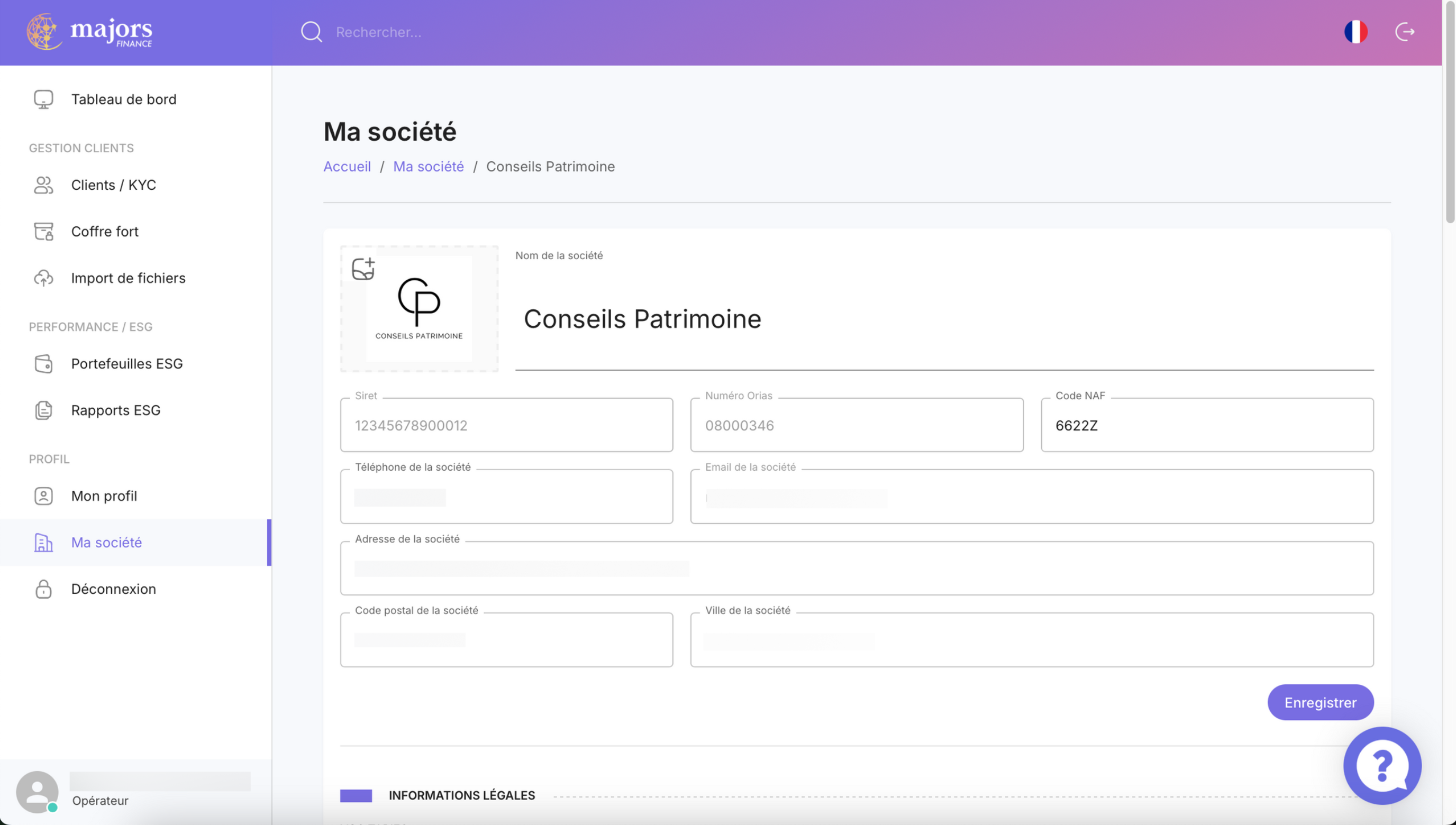 Complétez les informations de votre entreprise