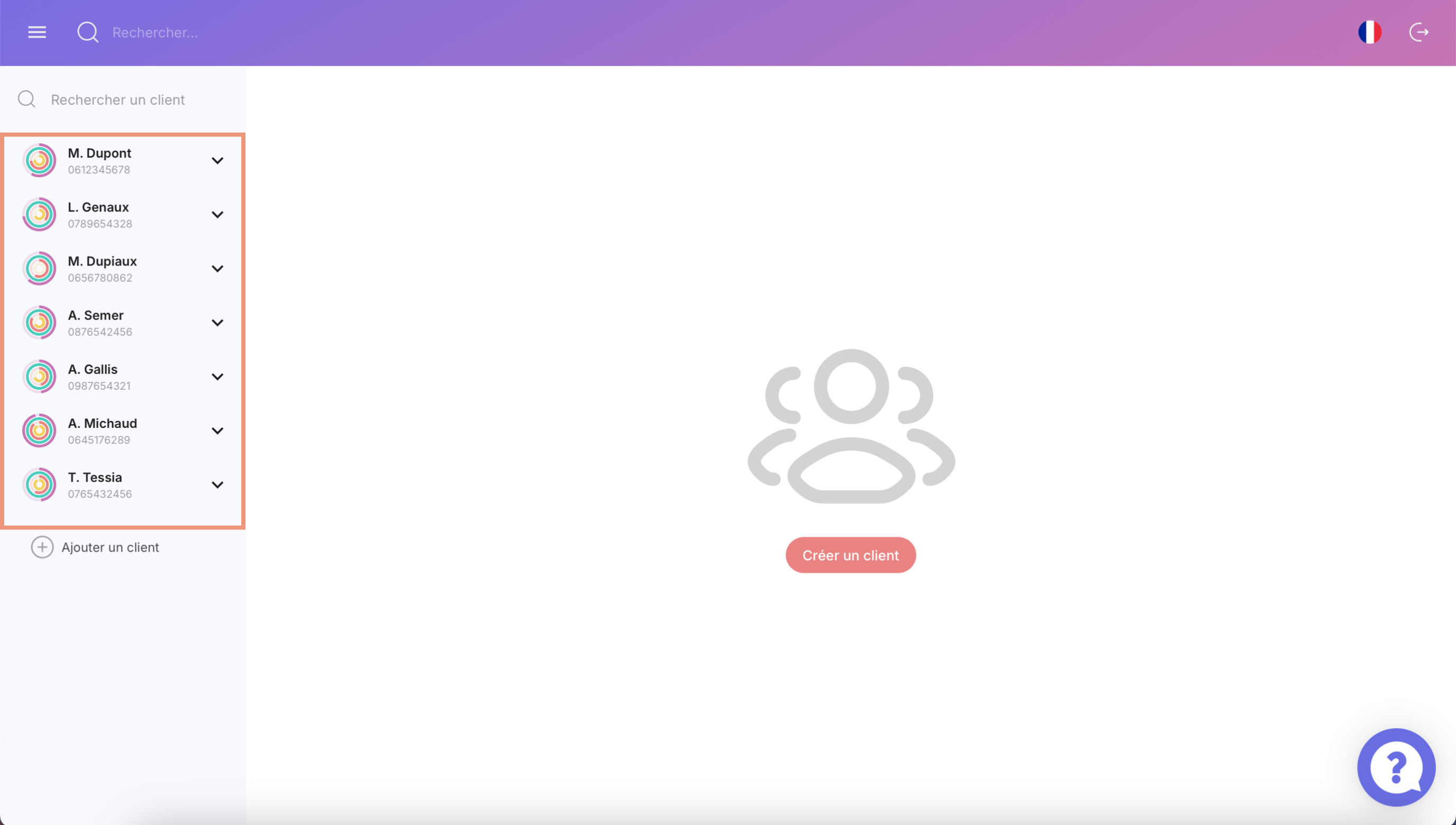 Accédez à la page Clients / KYC