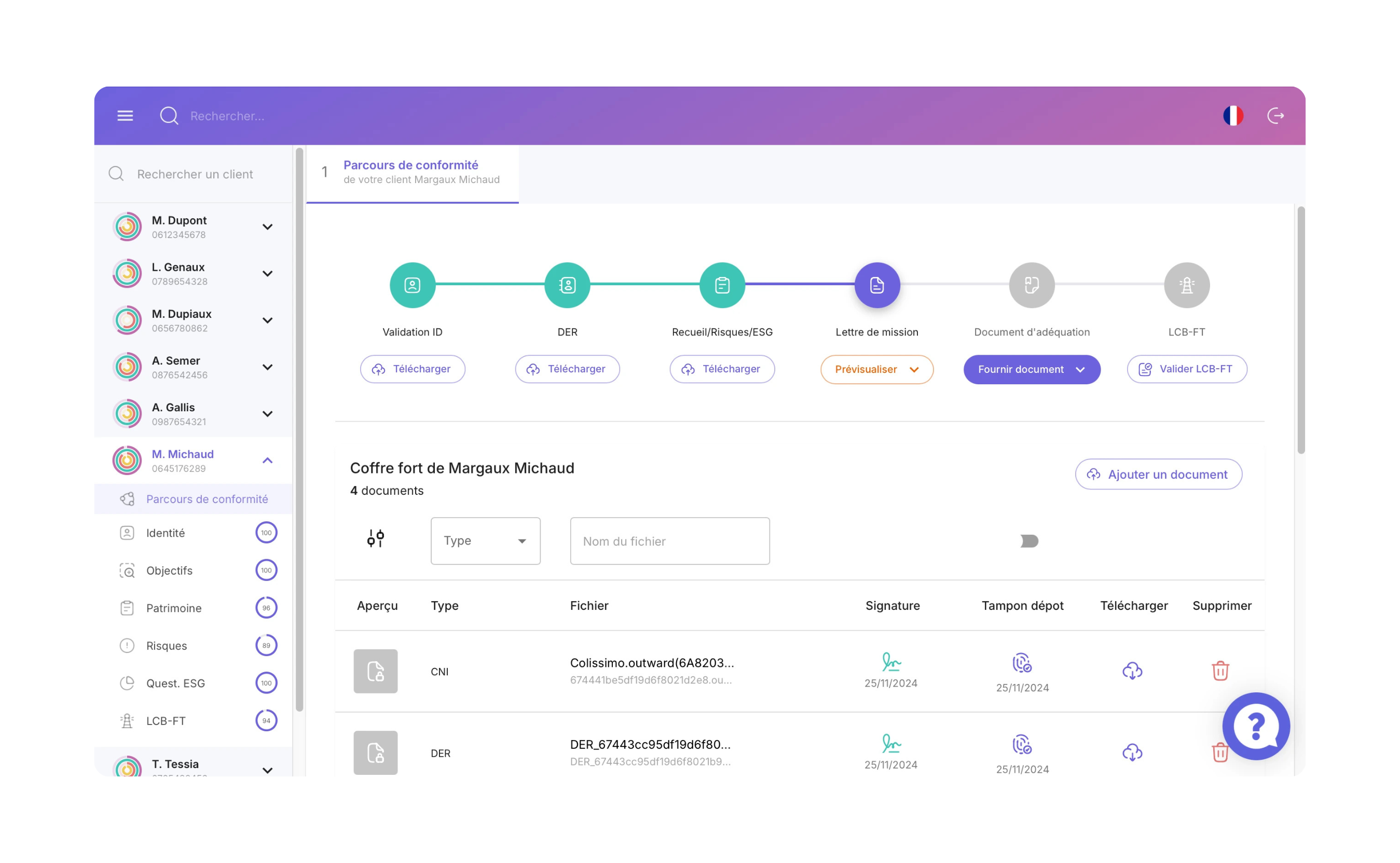Génération de document de conformité avec Majors