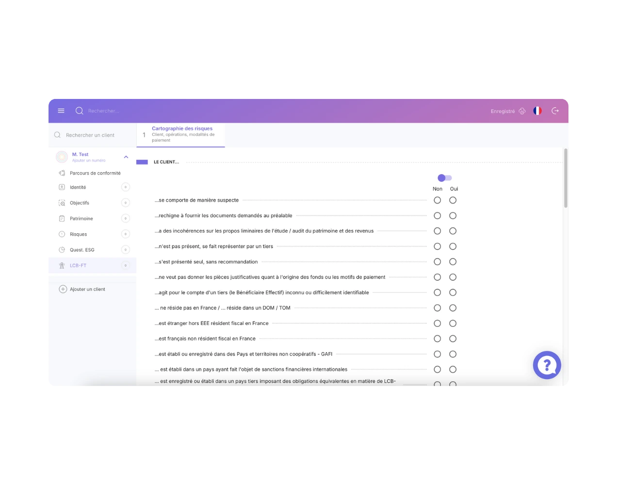 Module LCB-FT pour conformité réglementaire dans le KYC Majors