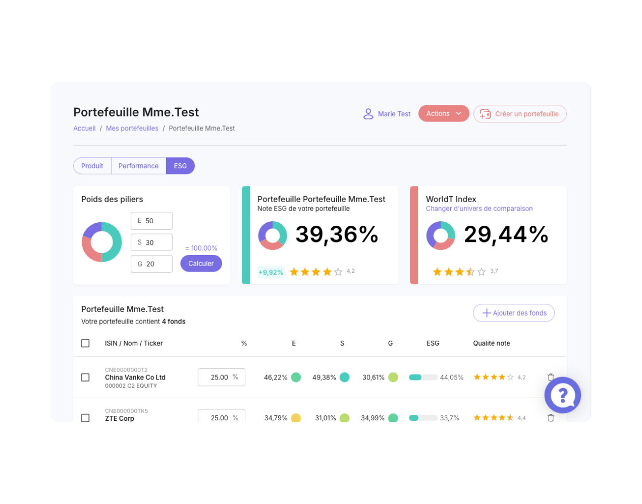 Page Notation de conformité - Suite Majors